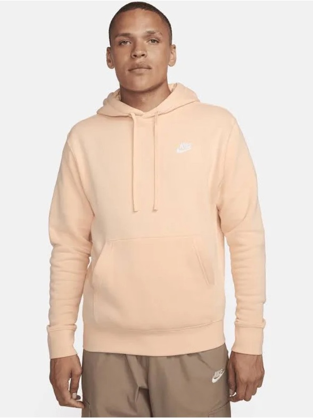 Nike Sportswear Club Fleece Pullover Peach Hoodie BV2654-801 Men's Size M NWT